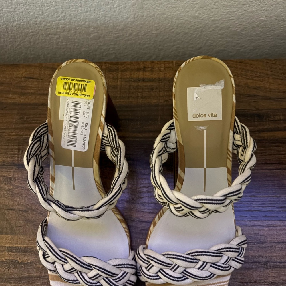 Dolce Vita Women's Braided Sandals - Black and White